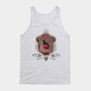 Wonderful crow on elegant damask background Tank Top